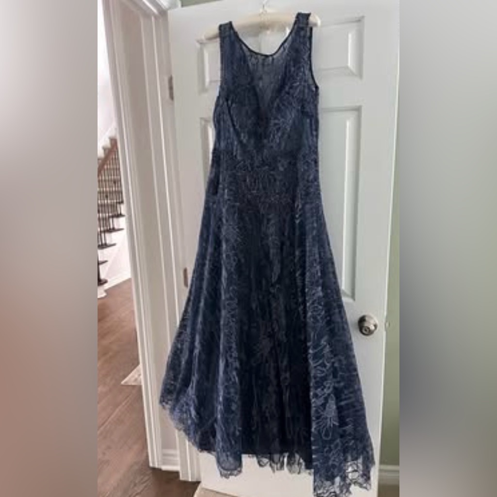 Montage By Mon Cheri Navy Purple Formal Dress